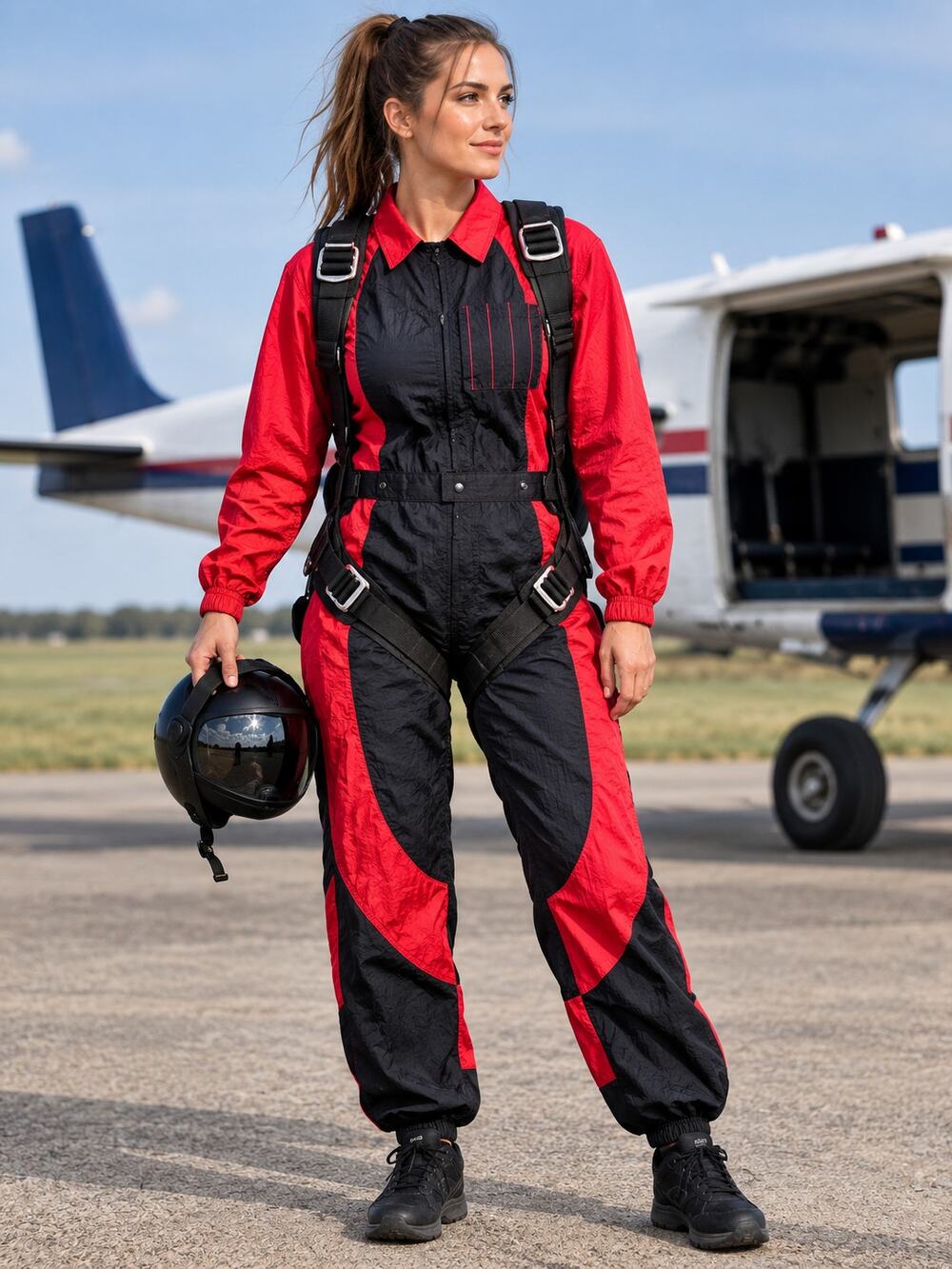 Jordan Women's Flight Woven Jumpsuit Red & Black NWT